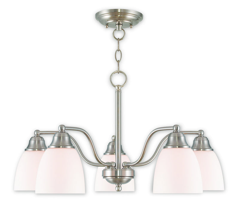 Livex Lighting 53855-91 Five Light Chandelier/Ceiling Mount, Brushed Nickel