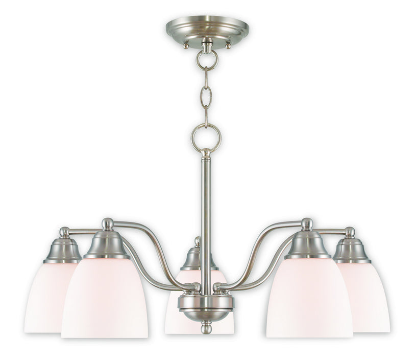 Livex Lighting 53855-91 Five Light Chandelier/Ceiling Mount, Brushed Nickel