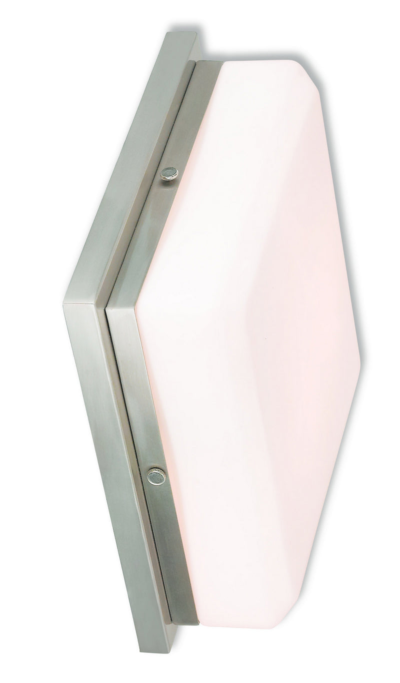 Livex Lighting 65537-91 Three Light Wall Sconce/Ceiling Mount, Brushed Nickel