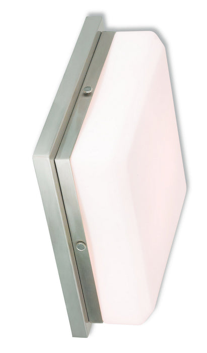 Livex Lighting 65537-91 Three Light Wall Sconce/Ceiling Mount, Brushed Nickel