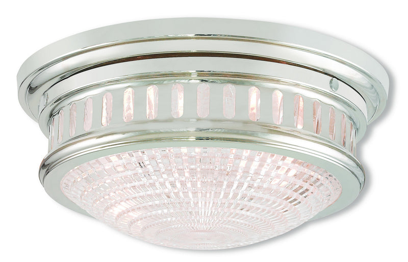 Livex Lighting 73052-35 Two Light Ceiling Mount, Polished Nickel