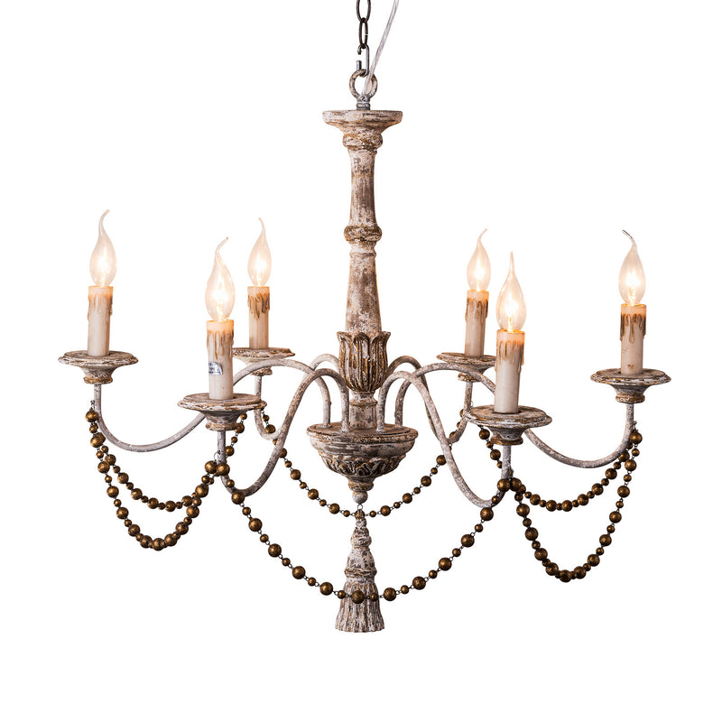 Terracotta Designs H6104-6 Six Light Chandelier, Washed White