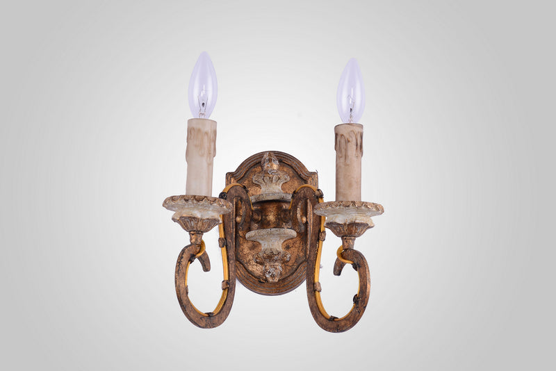 Terracotta Designs W5122-2 Two Light Wall Sconce, Gold