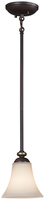 Minka-Lavery 3281-589 One Light Mini Pendant, Lathan Bronze With Gold Highli