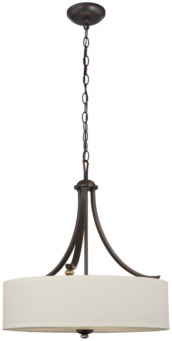 Minka-Lavery 3287-589 Three Light Pendant, Lathan Bronze With Gold Highli