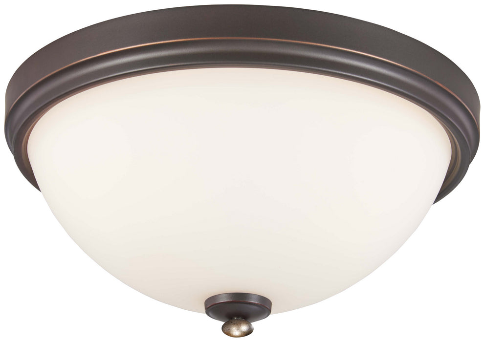 Minka-Lavery 3288-589 Three Light Flush Mount, Lathan Bronze With Gold Highli