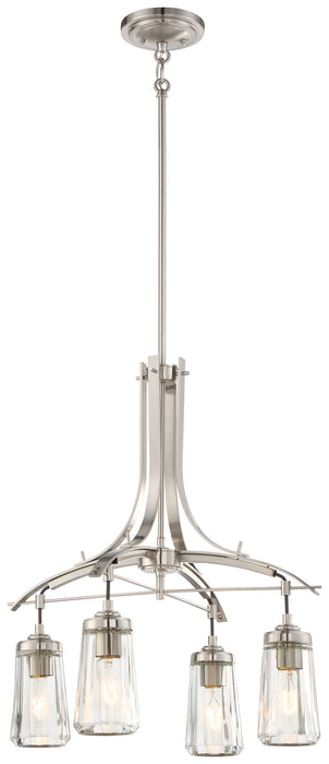 Minka-Lavery 3304-84 Four Light Chandelier, Brushed Nickel