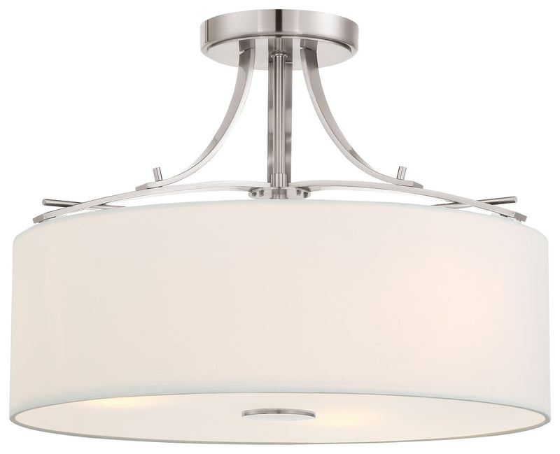 Minka-Lavery 3307-84 Three Light Semi Flush Mount, Brushed Nickel