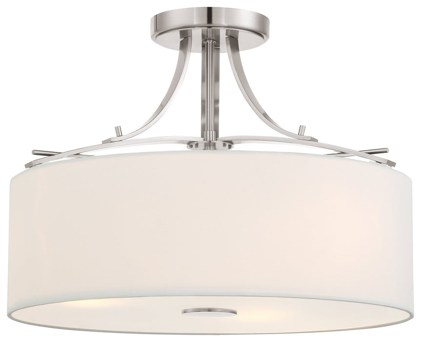 Minka-Lavery 3307-84 Three Light Semi Flush Mount, Brushed Nickel