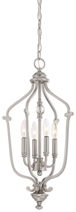 Minka-Lavery 3331-84 Four Light Foyer Pendant, Brushed Nickel