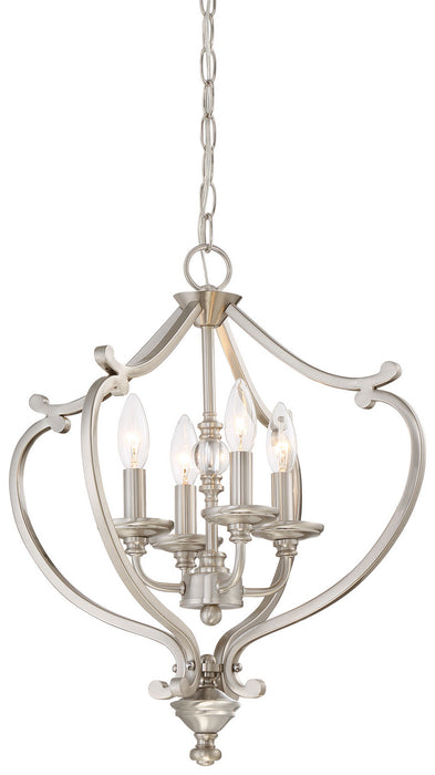 Minka-Lavery 3332-84 Four Light Semi Flush Mount(Convertible), Brushed Nickel