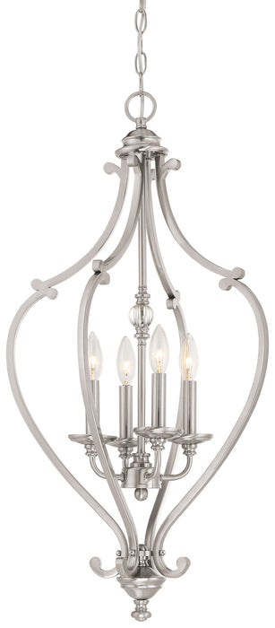 Minka-Lavery 3333-84 Four Light Chandelier, Brushed Nickel