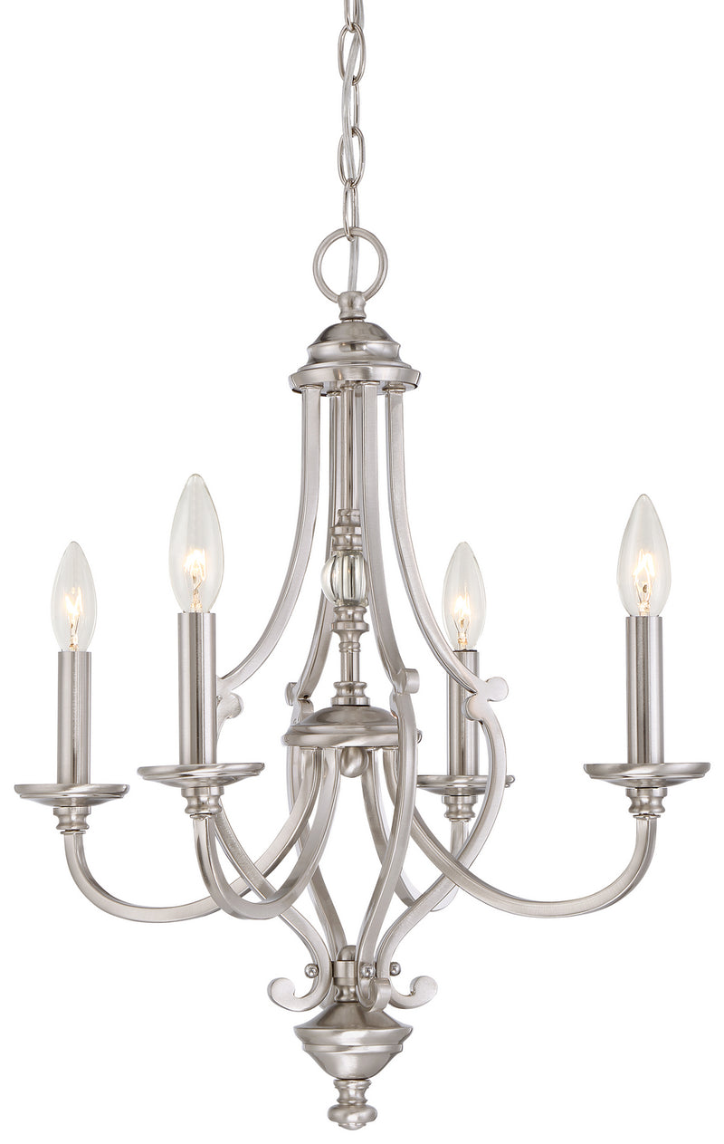Minka-Lavery 3334-84 Four Light Chandelier, Brushed Nickel