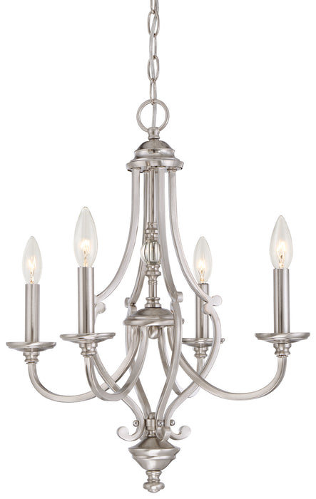 Minka-Lavery 3334-84 Four Light Chandelier, Brushed Nickel