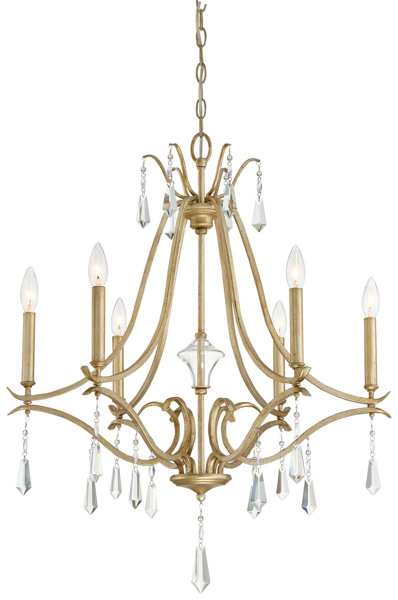 Minka-Lavery 4446-582 Six Light Chandelier, Brio Gold