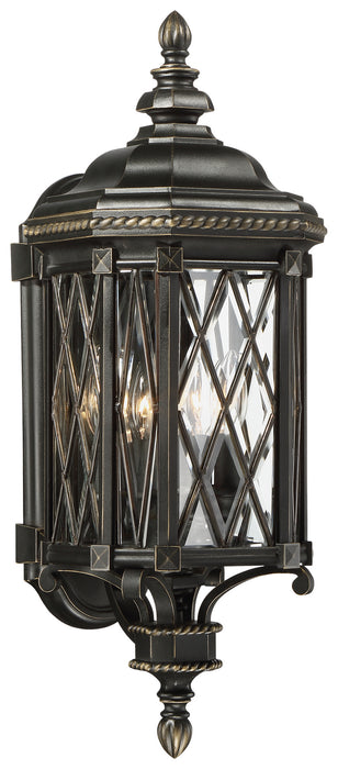Minka-Lavery 9321-585 Four Light Outdoor Wall Mount, Coal W/Gold Highlights