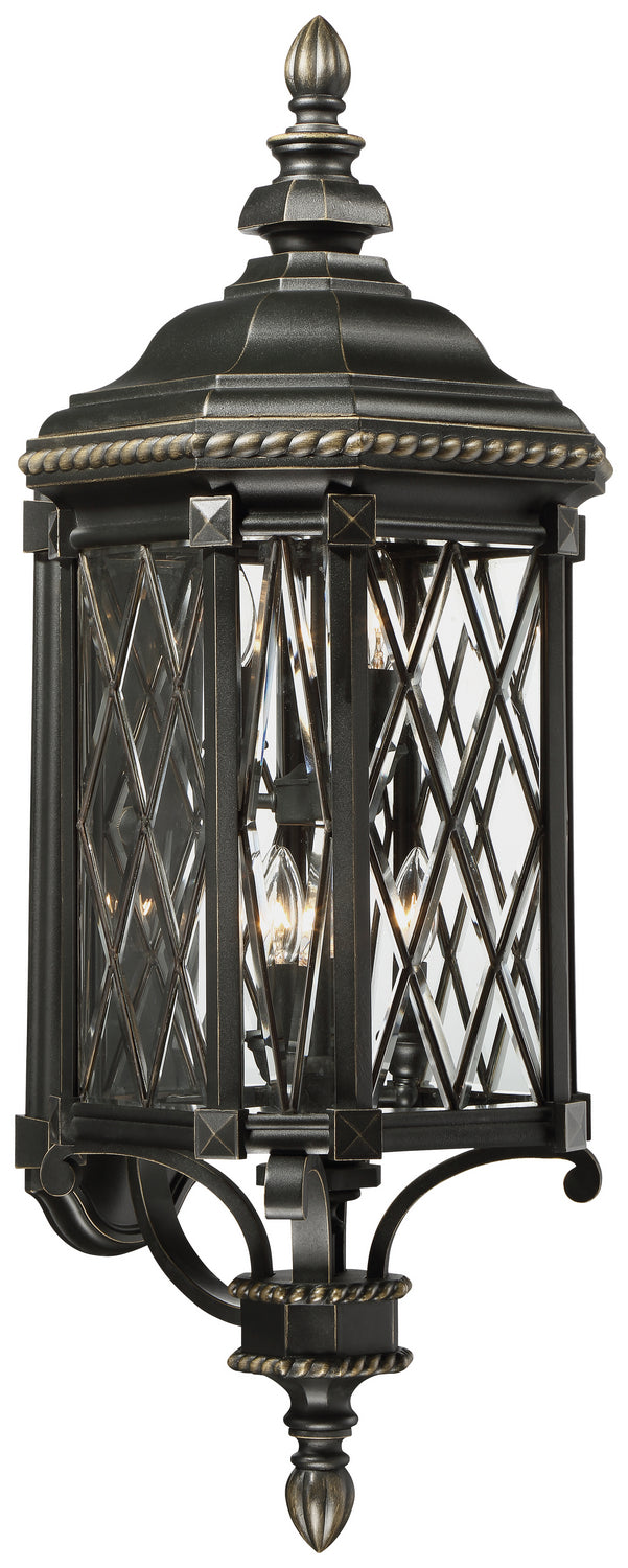Minka-Lavery 9323-585 Six Light Outdoor Wall Mount, Coal W/Gold Highlights