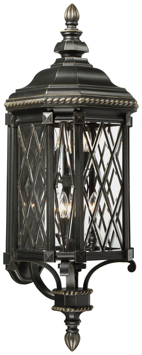 Minka-Lavery 9323-585 Six Light Outdoor Wall Mount, Coal W/Gold Highlights