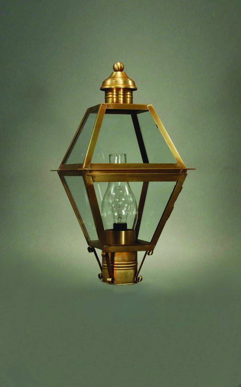 Northeast Lantern 1003-AB-CIM-CLR One Light Post Mount, Antique Brass