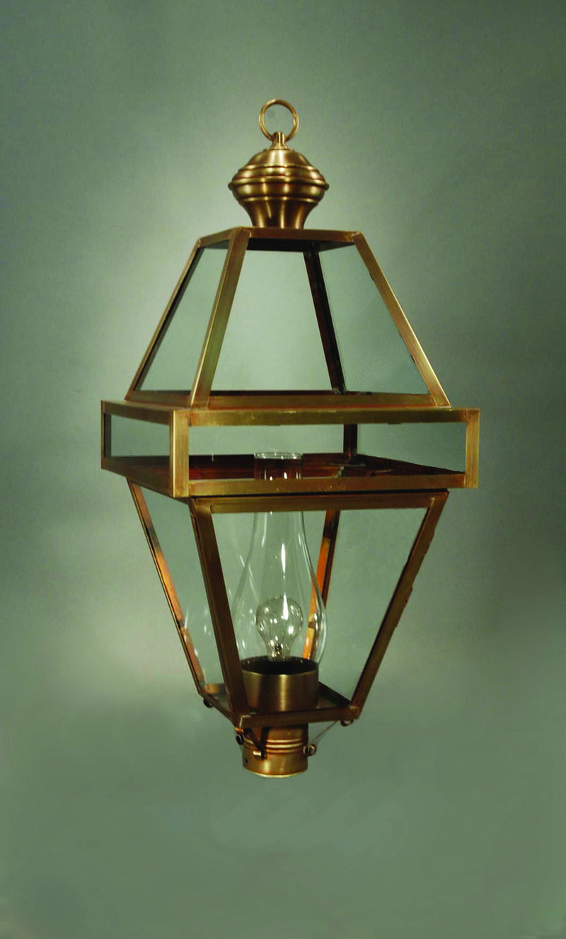 Northeast Lantern 1273-AB-CIM-CLR One Light Post Mount, Antique Brass