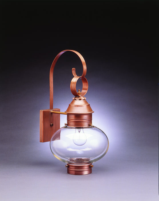 Northeast Lantern 2041-AC-MED-CLR One Light Wall Mount, Antique Copper