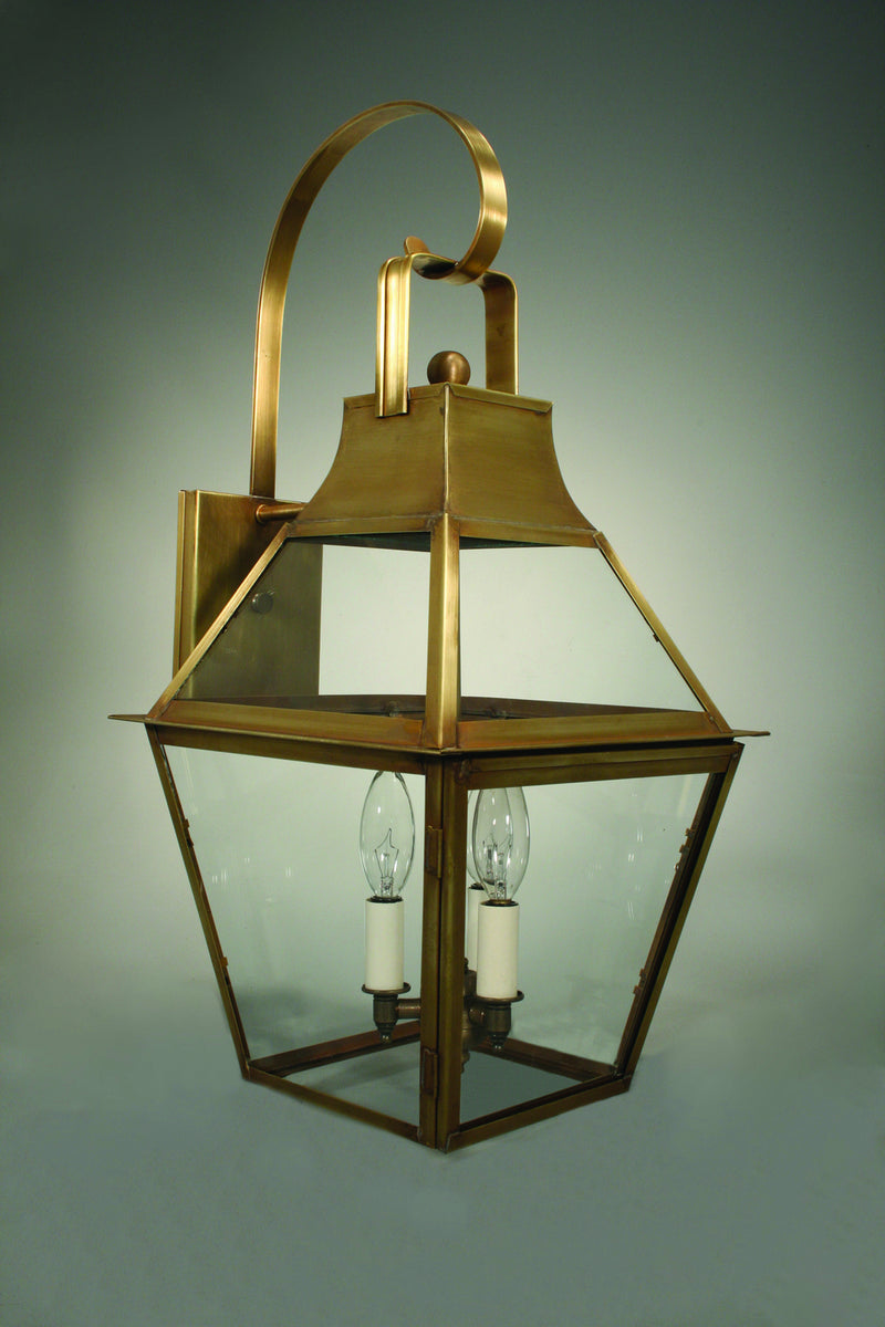 Northeast Lantern 2247-AB-LT3-CLR Three Light Wall Mount, Antique Brass