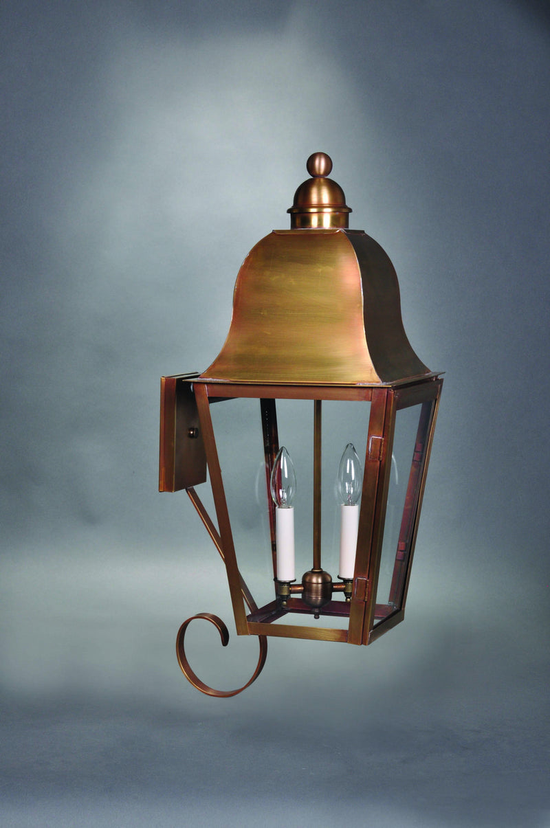 Northeast Lantern 6416-AB-LT2-CLR Two Light Wall Mount, Antique Brass