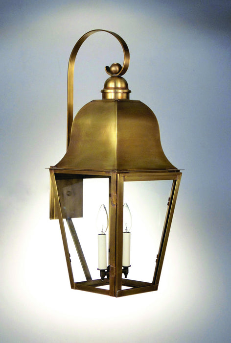 Northeast Lantern 6417-AB-LT2-CLR Two Light Wall Mount, Antique Brass