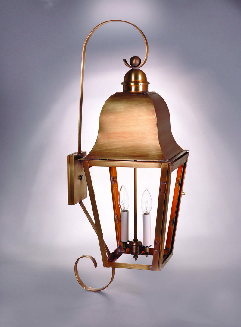 Northeast Lantern 6418-AB-LT2-CLR Two Light Wall Mount, Antique Brass