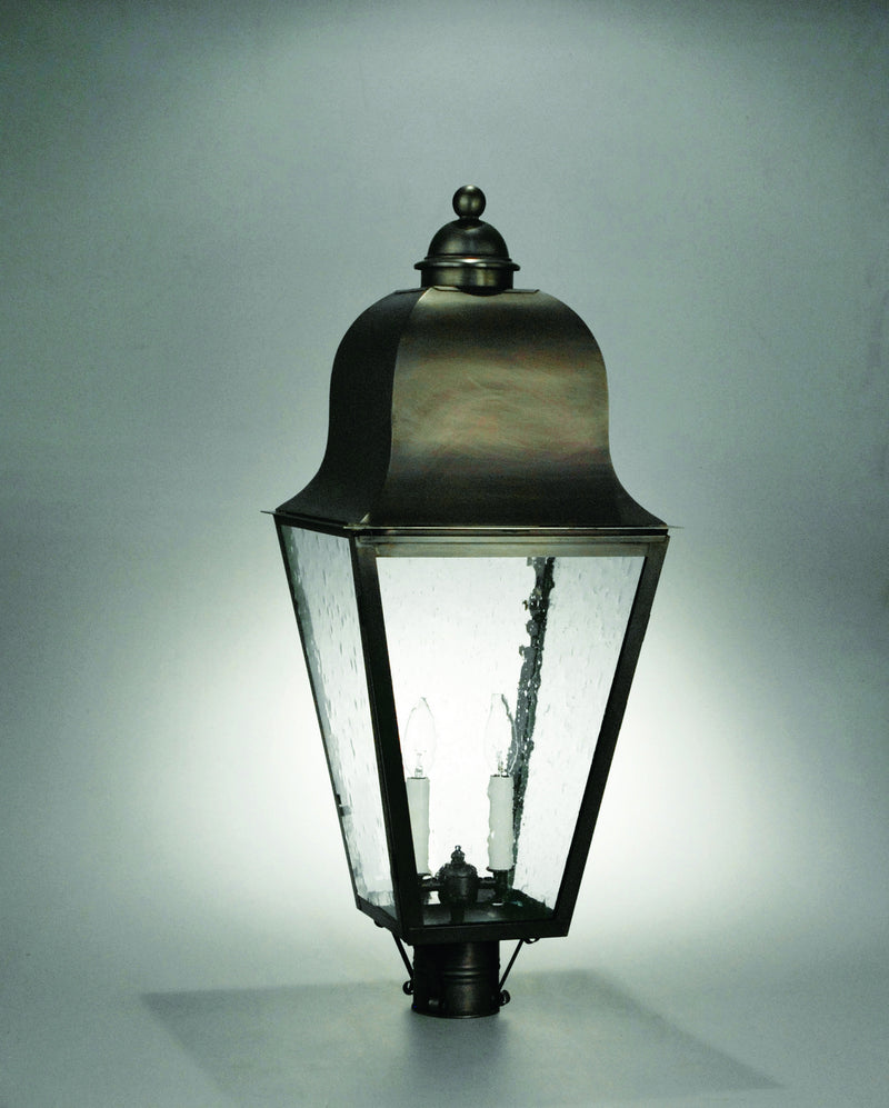 Northeast Lantern 6423-DB-LT2-CSG Three Light Post Mount, Dark Brass