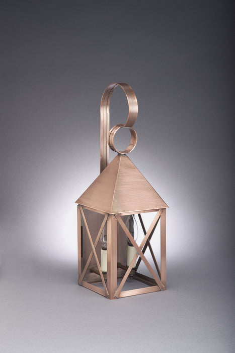 Northeast Lantern 7031-AC-LT2-CLR Two Light Wall Mount, Antique Copper