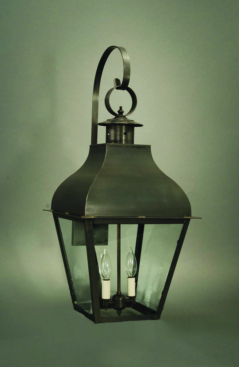 Northeast Lantern 7647-DB-LT2-CLR Two Light Wall Mount, Dark Brass