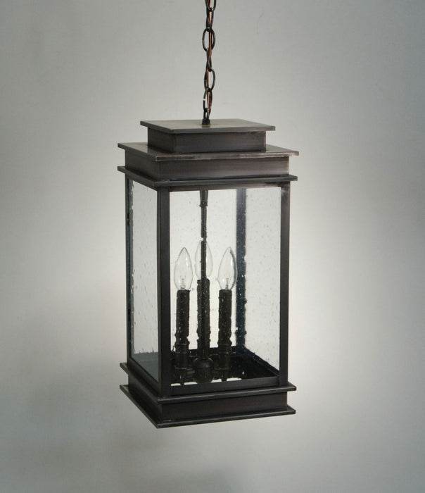 Northeast Lantern 8932-DB-LT3-CSG Three Light Hanging Lantern, Dark Brass