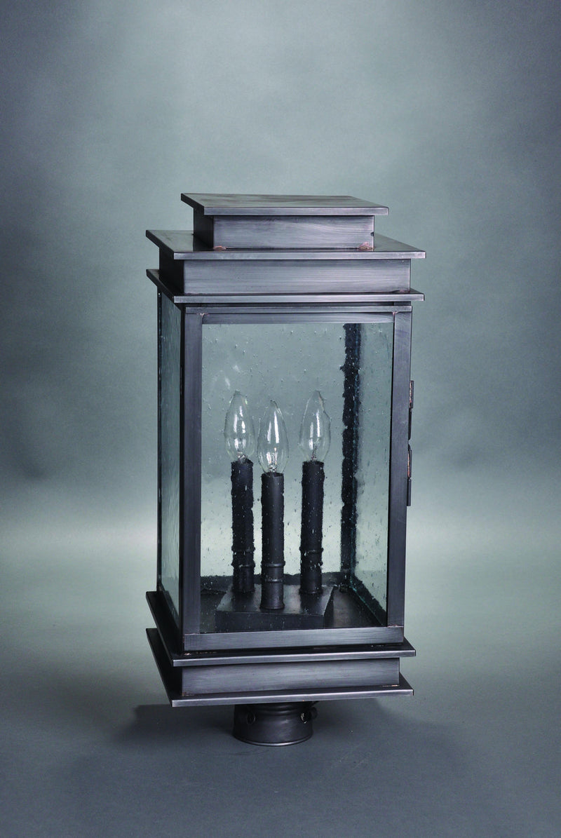 Northeast Lantern 8933-DB-LT3-CSG Three Light Post Mount, Dark Brass