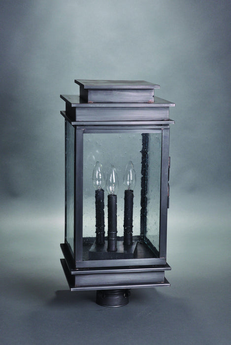 Northeast Lantern 8933-DB-LT3-CSG Three Light Post Mount, Dark Brass