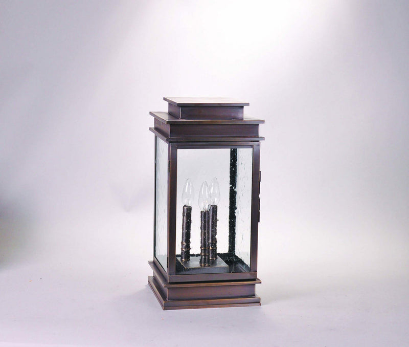 Northeast Lantern 8933P-DAB-LT3-CSG Three Light Pier Mount, Dark Antique Brass