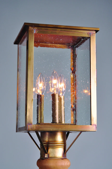 Northeast Lantern 8983-AB-LT3-CSG Three Light Post Mount, Antique Brass