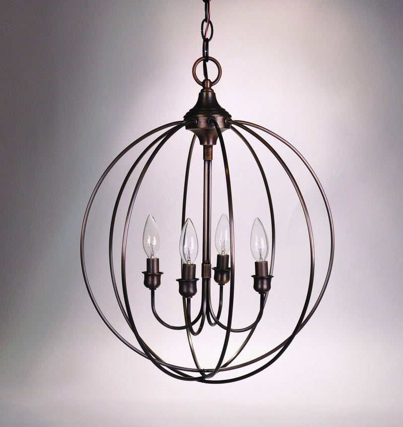 Northeast Lantern CH904-DAB-LT4 Four Light Hanging Lantern, Dark Antique Brass