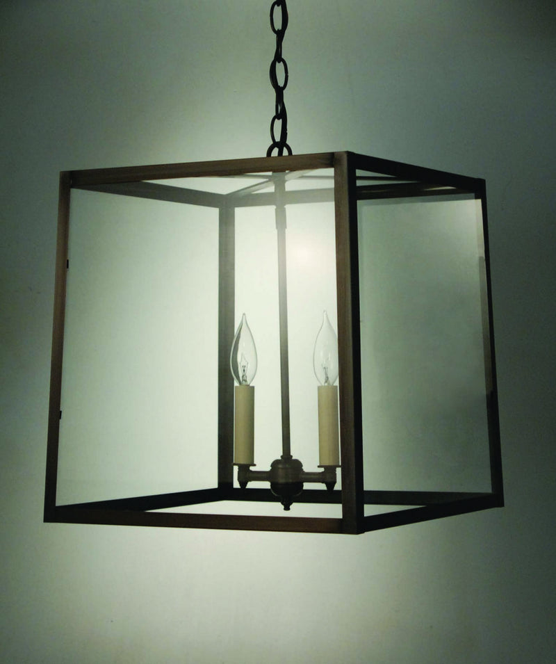 Northeast Lantern ST1415-DB-LT2-CLR Two Light Hanging Lantern, Dark Brass