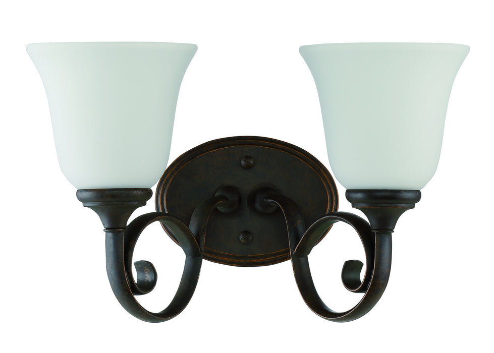 Craftmade 24202-MB-WG Two Light Vanity, Mocha Bronze