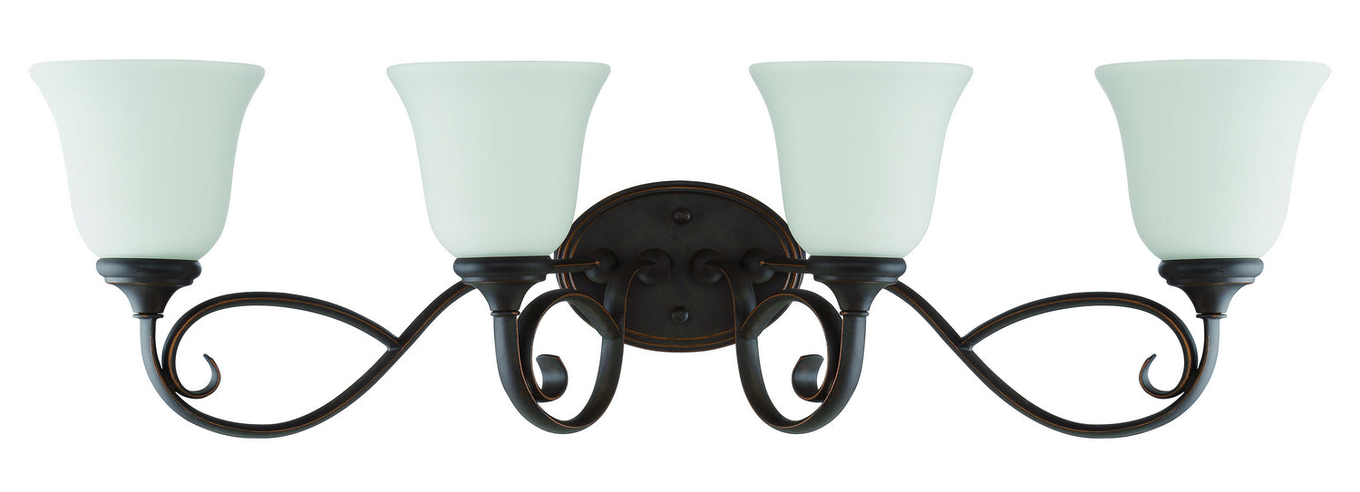 Craftmade 24204-MB-WG Four Light Vanity, Mocha Bronze