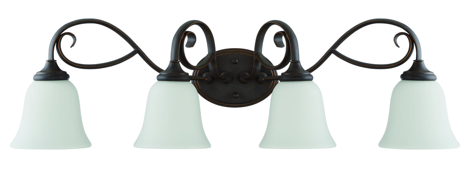Craftmade 24204-MB-WG Four Light Vanity, Mocha Bronze