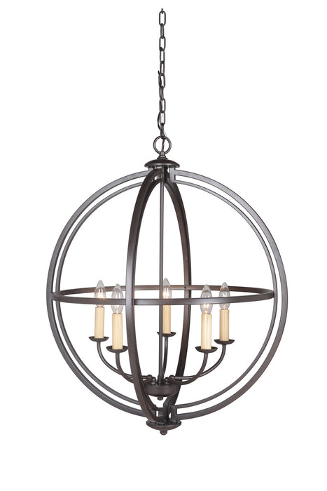 Craftmade 40135-ESP Five Light Foyer Pendant, Espresso
