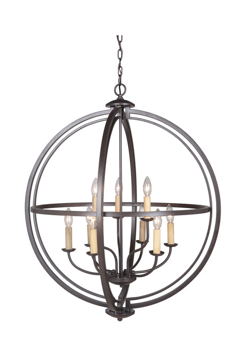 Craftmade 40139-ESP Nine Light Foyer Pendant, Espresso