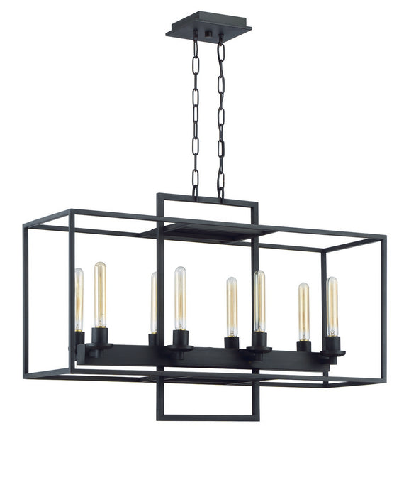 Craftmade 41528-ABZ Eight Light Linear Chandelier, Aged Bronze Brushed