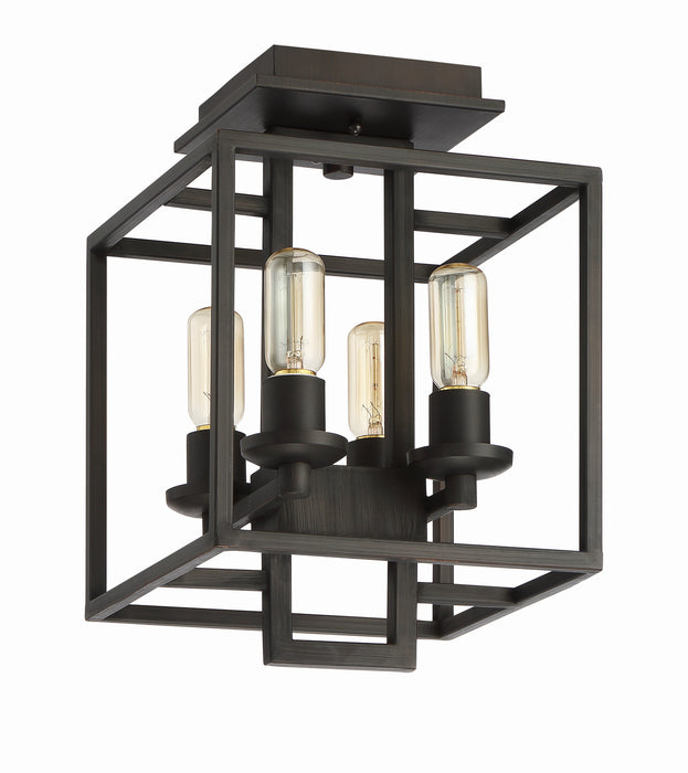 Craftmade 41554-ABZ Four Light Semi Flush Mount, Aged Bronze Brushed