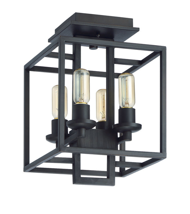Craftmade 41554-ABZ Four Light Semi Flush Mount, Aged Bronze Brushed