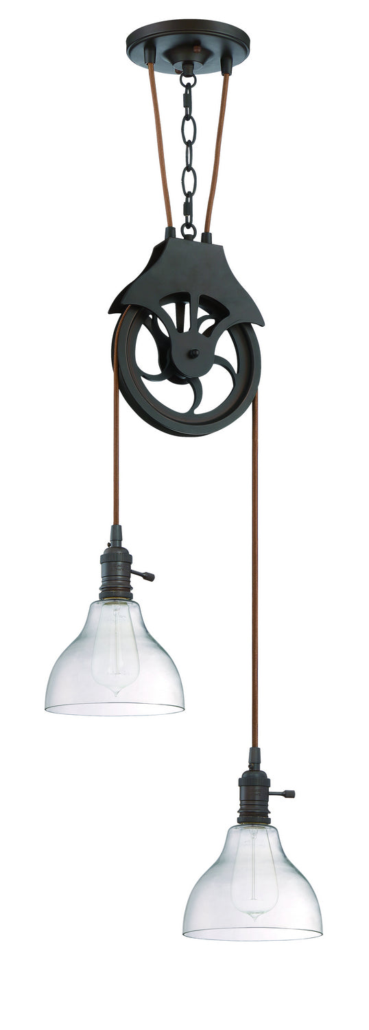 Craftmade CPMKP-2ABZ Two Light Pendant, Aged Bronze Brushed