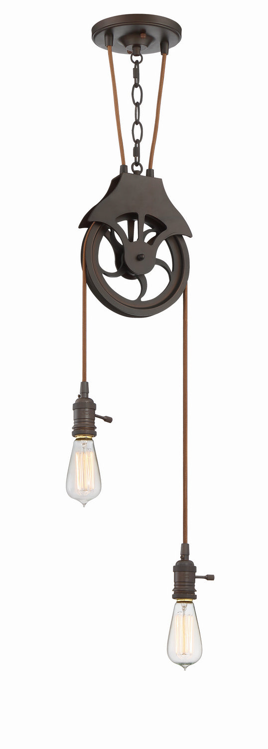 Craftmade CPMKP-2ABZ Two Light Pendant, Aged Bronze Brushed