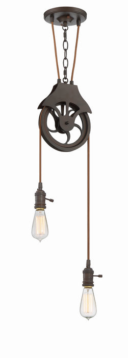Craftmade CPMKP-2ABZ Two Light Pendant, Aged Bronze Brushed
